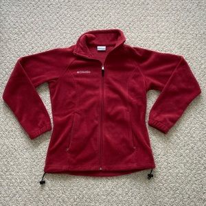 Columbia Fleece Zip Up Jacket Crimson Red S
